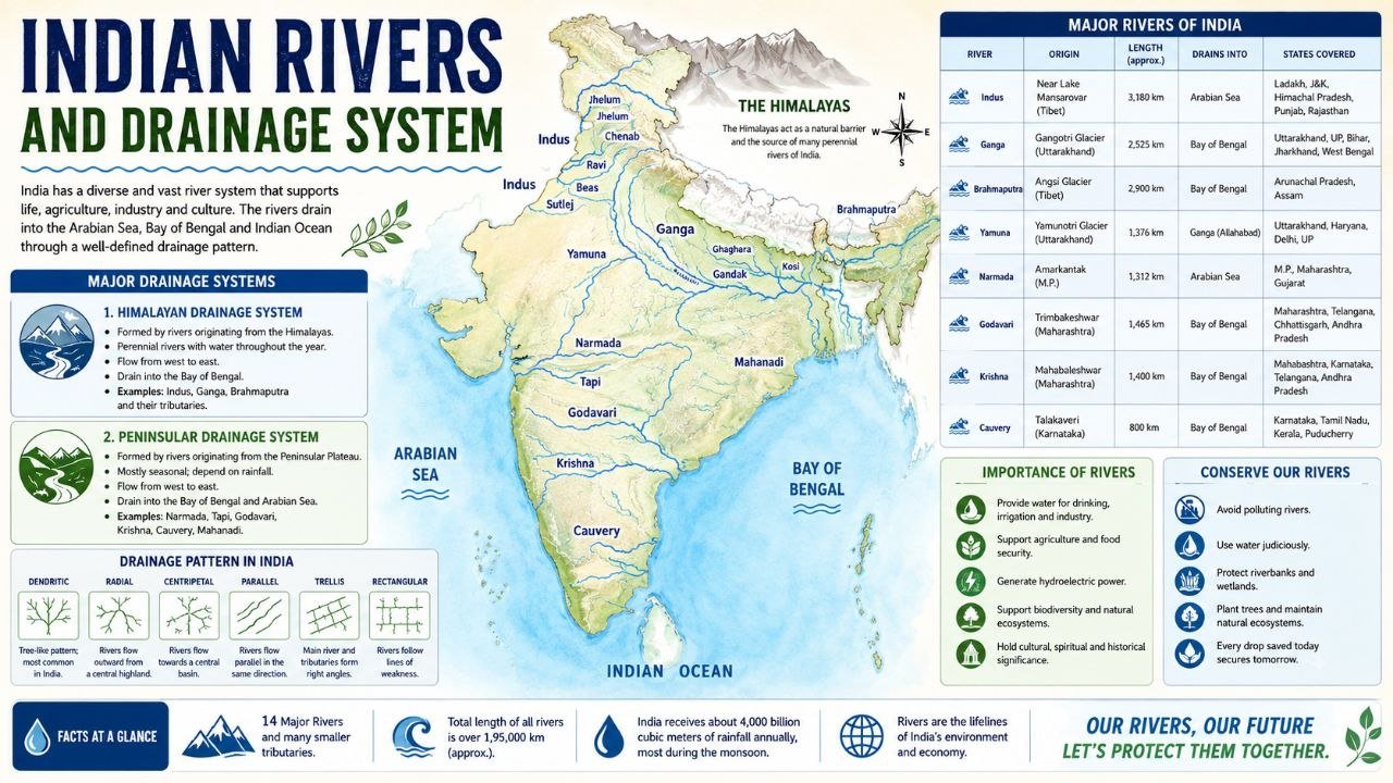 Indian Rivers and Drainage System